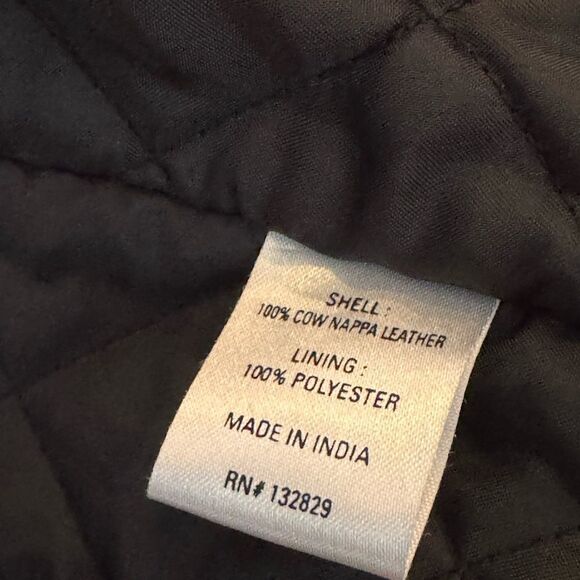 EAVES Gia Leather Moto Jacket in Brown small - Picture 8 of 8